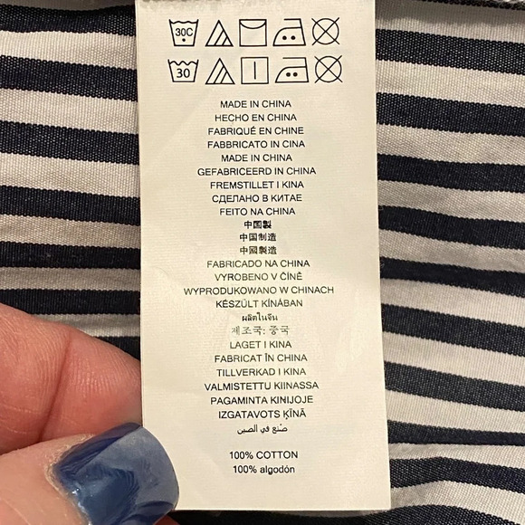 Michael Kors Cotton Striped Faux-Wrap Dress 16319 - Picture 11 of 14